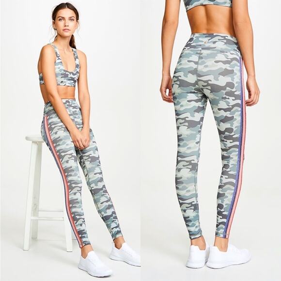 SPIRITUAL GANGSTER Camo Rainbow Stripe High Rise Compression Yoga Leggings XS - Picture 10 of 12